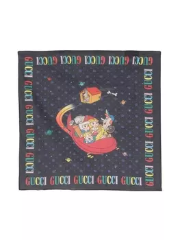 Gucci Kids шарф с узором GG Supreme, синий