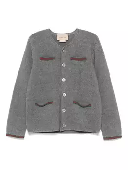 Gucci Kids шерстяной кардиган, серый