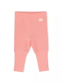 Gucci Kids шерстяные легинсы с вышитым логотипом, розовый