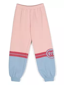 Gucci Kids спортивные брюки с логотипом Interlocking G, розовый