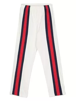 Gucci Kids спортивные брюки с отделкой в полоску, белый