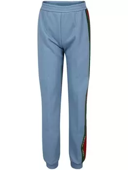 Gucci Kids спортивные брюки с отделкой Web, синий