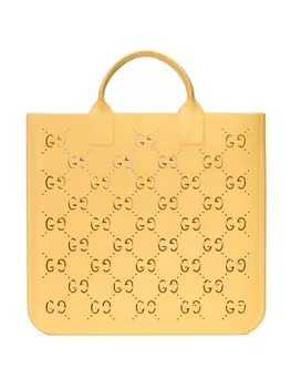 Gucci Kids сумка-тоут с логотипом Double G, желтый
