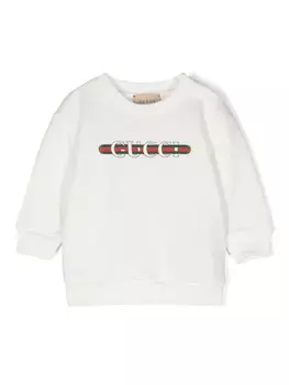 Gucci Kids толстовка из хлопка с принтом, белый