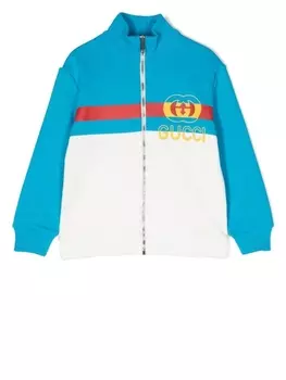 Gucci Kids толстовка на молнии, белый
