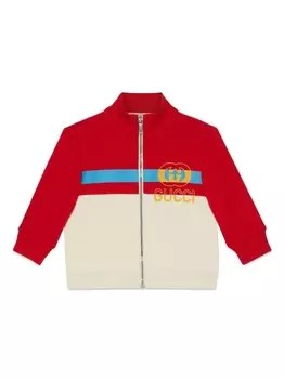 Gucci Kids толстовка на молнии с логотипом Interlocking G, красный