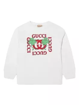 Gucci Kids толстовка с логотипом, белый