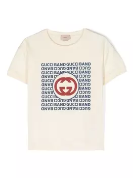 Gucci Kids толстовка с логотипом Interlocking G, нейтральный цвет