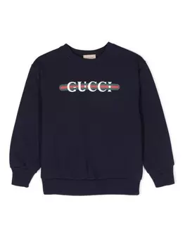 Gucci Kids толстовка с логотипом, синий