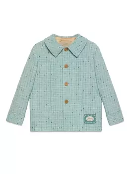Gucci Kids жакет из ткани букле на пуговицах, синий