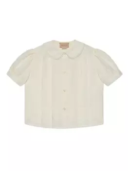 Gucci Kids жаккардовая рубашка, белый