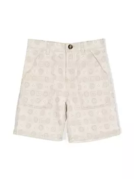 Gucci Kids жаккардовые шорты с логотипом Double G, нейтральный цвет