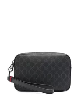 Gucci клатч с узором GG Supreme, черный