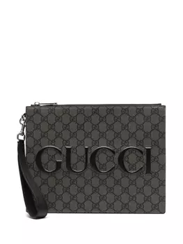 Gucci клатч с узором GG Supreme, серый