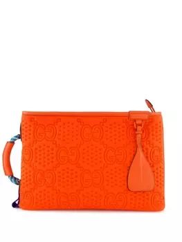 Gucci клатч Scuba с тисненым логотипом GG, оранжевый
