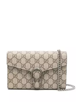 Gucci кошелек Dionysus с узором GG Supreme, нейтральный цвет