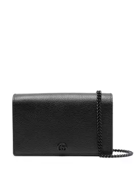 Gucci кошелек GG Marmont на цепочке, черный
