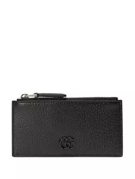 Gucci кошелек GG Marmont на молнии, черный