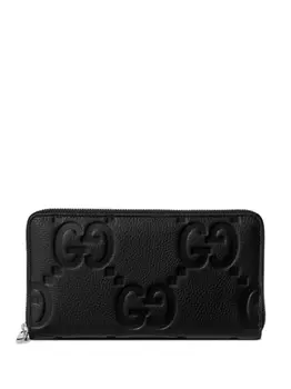 Gucci кошелек на молнии с узором Jumbo GG, черный