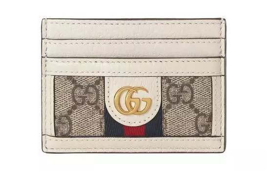 GUCCI Кошелек Ophidia Canvas With Leather Card Holder Card Holder Women's Ebony, White