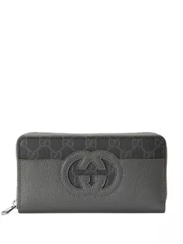 Gucci кошелек с логотипом, серый