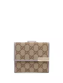 Gucci кошелек с монограммой, коричневый