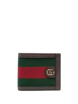 Gucci кошелек с отделкой Web, зеленый