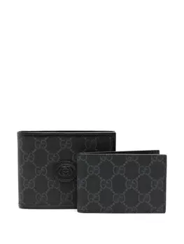 Gucci кошелек с узором GG Supreme, черный