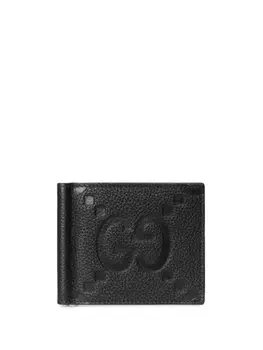Gucci кошелек с узором Jumbo GG, черный