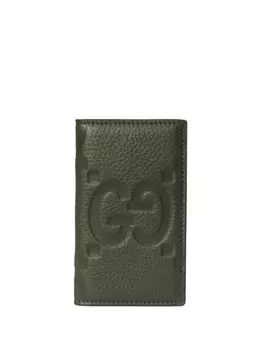 Gucci кошелек с узором Jumbo GG, зеленый