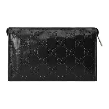 GUCCI Кожаная косметичка, несессер, клатч унисекс, черный