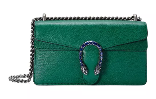 GUCCI Кожаная сумка через плечо Dionysus Trumpets, женская, зеленая