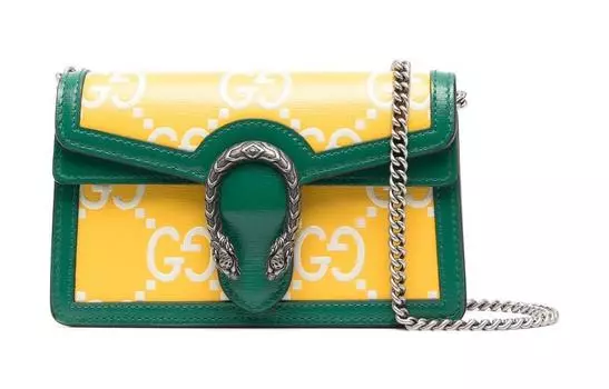 GUCCI Кожаная сумка через плечо Dionysus, женская, очень маленькая, желтая