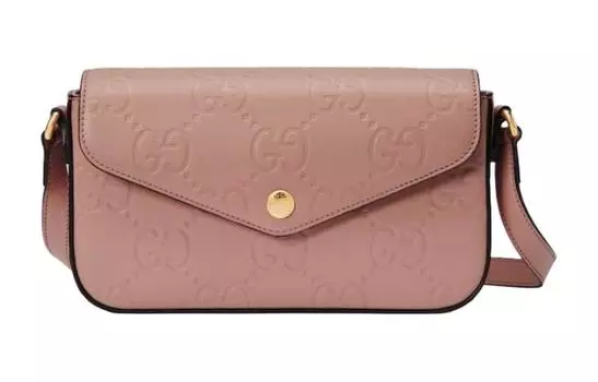 GUCCI Кожаная сумка через плечо, женская, очень маленькая, розовая