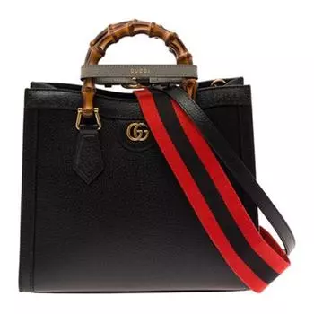 GUCCI Кожаная сумка Diana через плечо, сумка-труба, унисекс, черная