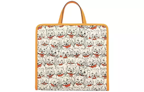 GUCCI Кожаная сумка-шоппер, сумка для покупок, детская, разноцветная/оранжевая