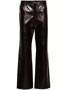 Gucci кожаные брюки, коричневый