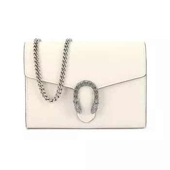 GUCCI Кожаный кошелек Dionysus, сумка через плечо, мини-сумка для женщин, белый цвет