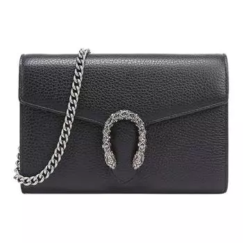 GUCCI Кожаный кошелек Dionysus, сумка через плечо, мини-сумка на плечо, женский, черный