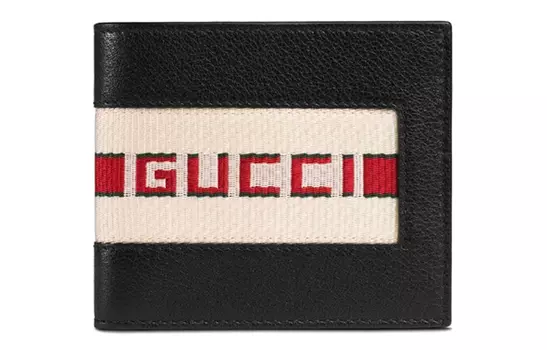 GUCCI Кожаный мужской кошелек, черный