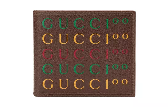 GUCCI Кожаный мужской кошелек коричневого цвета