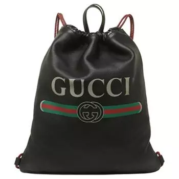 GUCCI Кожаный рюкзак среднего размера унисекс, черный