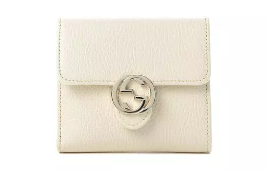 GUCCI Кожаный женский кошелек белого цвета