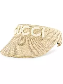 Gucci козырек с нашивкой-логотипом, серый