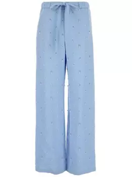 Gucci креповые широкие брюки, синий