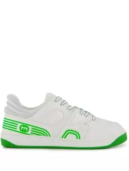 Кроссовки Gucci Basket Lace-up, белый/зеленый