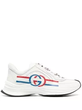 Кроссовки Gucci Run Lace-up, белый/красный/синий