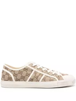 Gucci кроссовки с логотипом GG, коричневый