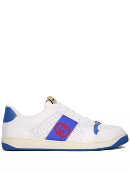Кроссовки Gucci Screener Lace-up, белый/синий