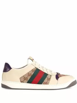 Gucci кроссовки Screener на шнуровке, белый